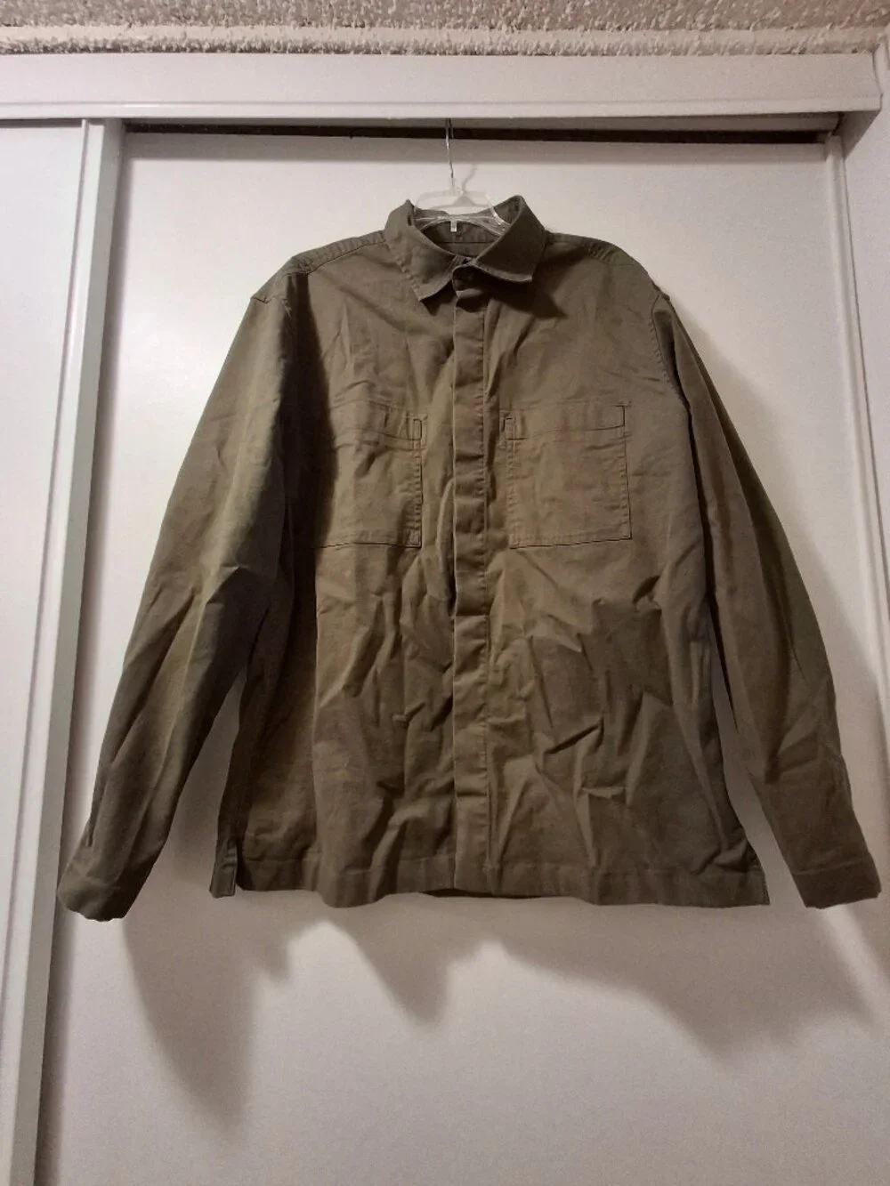Banana Republic Mens Relaxed Fit Utility Shirt Jacket, olive, sz M